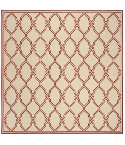 Safavieh Linden  Red / Creme LND124 6 ft. 7 in. X 6 ft. 7 in. Square Rug