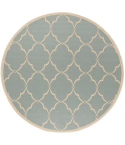 Safavieh Linden  Aqua / Cream LND125 6 ft. 7 in. X 6 ft. 7 in. Round Rug