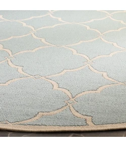 Safavieh Linden  Aqua / Cream LND125 6 ft. 7 in. X 6 ft. 7 in. Round Rug