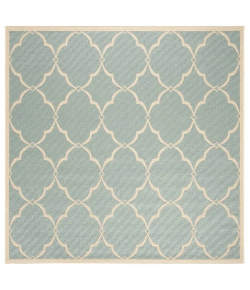 Safavieh Linden  Aqua / Cream LND125 6 ft. 7 in. X 6 ft. 7 in. Square Rug