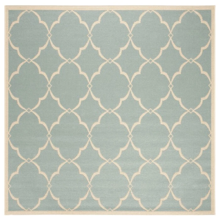 Safavieh Linden  Aqua / Cream LND125 6 ft. 7 in. X 6 ft. 7 in. Square Rug