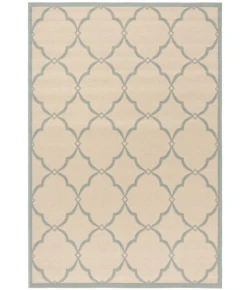 Safavieh Linden  Cream / Aqua LND125 8 ft. X 10 ft. Rectangle Rug
