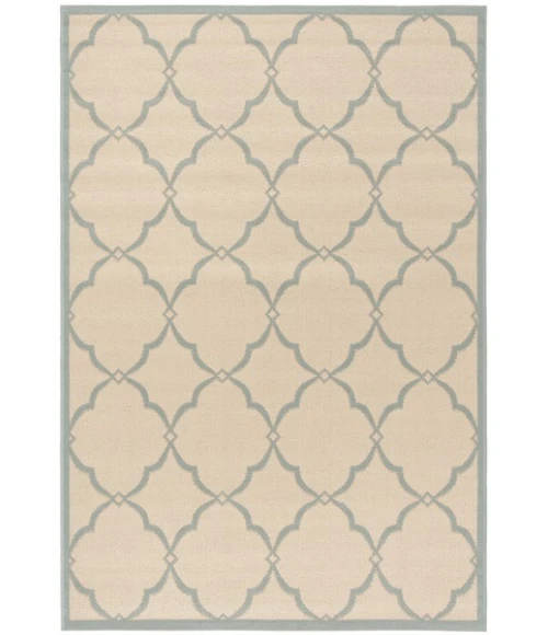 Safavieh Linden  Cream / Aqua LND125 8 ft. X 10 ft. Rectangle Rug