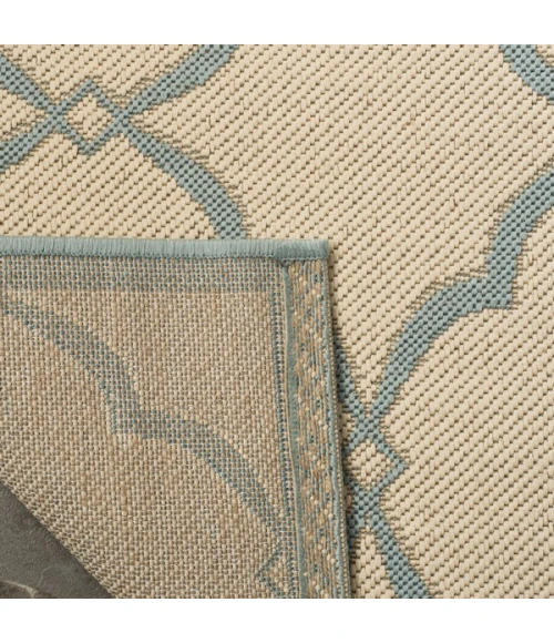 Safavieh Linden  Cream / Aqua LND125 8 ft. X 10 ft. Rectangle Rug