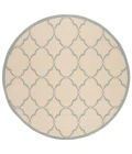 Safavieh Linden  Cream / Aqua LND125 6 ft. 7 in. X 6 ft. 7 in. Round Rug