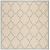 Safavieh Linden  Cream / Aqua LND125 6 ft. 7 in. X 6 ft. 7 in. Square Rug