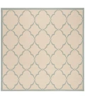Safavieh Linden  Cream / Aqua LND125 6 ft. 7 in. X 6 ft. 7 in. Square Rug