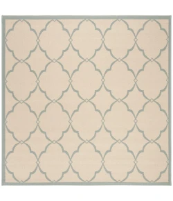 Safavieh Linden  Cream / Aqua LND125 6 ft. 7 in. X 6 ft. 7 in. Square Rug