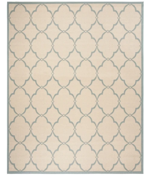 Safavieh Linden  Cream / Aqua LND125 9 ft. X 12 ft. Rectangle Rug