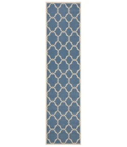 Safavieh Linden  Blue / Creme LND125 2 ft. 2 in. X 8 ft. Runner Rug