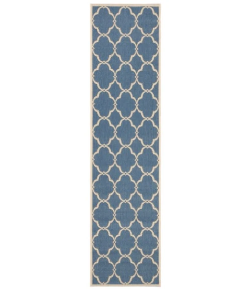 Safavieh Linden  Blue / Creme LND125 2 ft. 2 in. X 8 ft. Runner Rug