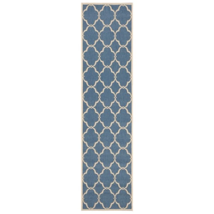 Safavieh Linden  Blue / Creme LND125 2 ft. 2 in. X 8 ft. Runner Rug