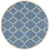 Safavieh Linden  Blue / Creme LND125 6 ft. 7 in. X 6 ft. 7 in. Round Rug