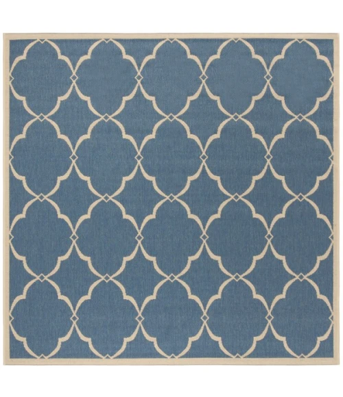 Safavieh Linden  Blue / Creme LND125 6 ft. 7 in. X 6 ft. 7 in. Square Rug