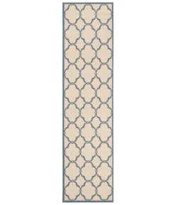Safavieh Linden  Cream / Blue LND125 2 ft. 2 in. X 8 ft. Runner Rug