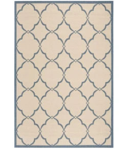 Safavieh Linden  Cream / Blue LND125 5 ft. 3 in. X 7 ft. 6 in. Rectangle Rug