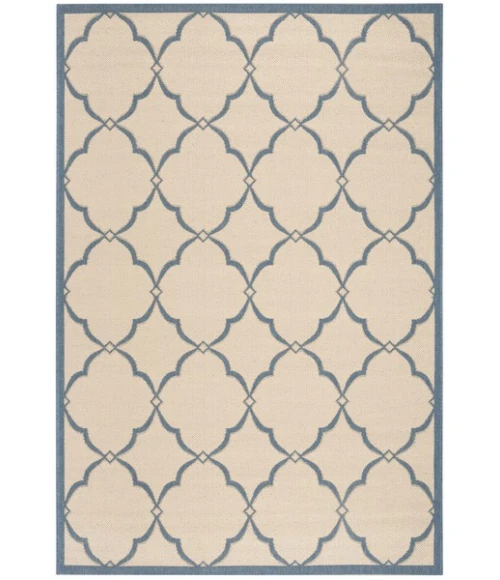 Safavieh Linden  Cream / Blue LND125 5 ft. 3 in. X 7 ft. 6 in. Rectangle Rug