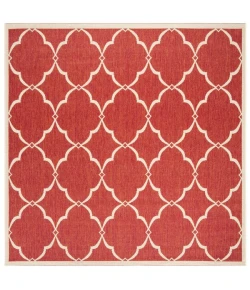 Safavieh Linden  Red / Creme LND125 6 ft. 7 in. X 6 ft. 7 in. Square Rug