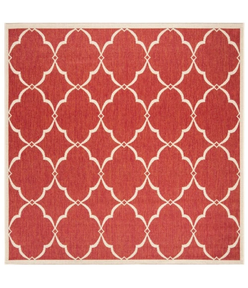 Safavieh Linden  Red / Creme LND125 6 ft. 7 in. X 6 ft. 7 in. Square Rug