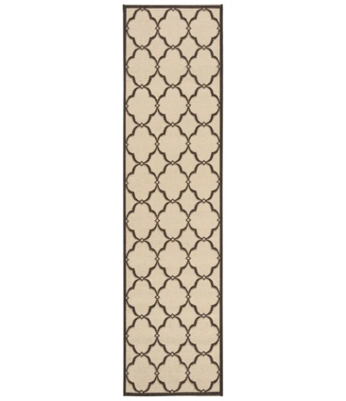Safavieh Linden  Creme / Brown LND125 2 ft. 2 in. X 8 ft. Runner Rug