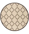Safavieh Linden  Creme / Brown LND125 6 ft. 7 in. X 6 ft. 7 in. Round Rug