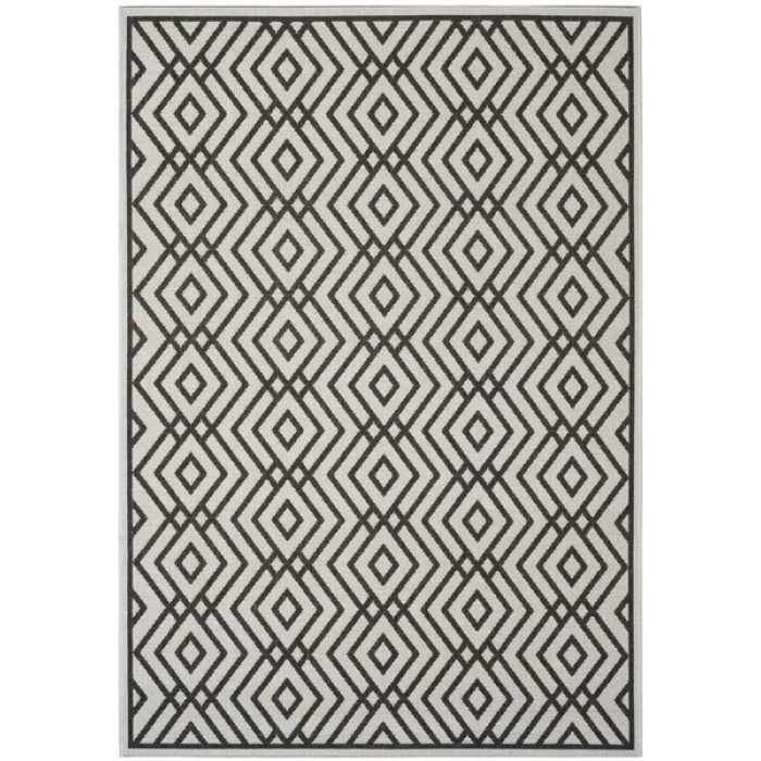 Safavieh Linden  Light Grey / Charcoal LND126 5 ft. 3 in. X 7 ft. 6 in. Rectangle Rug