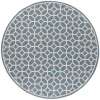 Safavieh Linden  Blue / Creme LND127 6 ft. 7 in. X 6 ft. 7 in. Round Rug