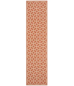 Safavieh Linden  Rust / Creme LND127 2 ft. 2 in. X 8 ft. Runner Rug