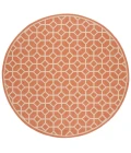 Safavieh Linden  Rust / Creme LND127 6 ft. 7 in. X 6 ft. 7 in. Round Rug