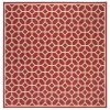 Safavieh Linden  Red / Creme LND127 6 ft. 7 in. X 6 ft. 7 in. Square Rug