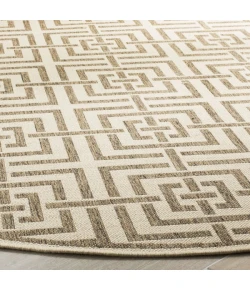Safavieh Linden  Cream / Beige LND128 6 ft. 7 in. X 6 ft. 7 in. Round Rug
