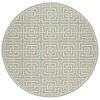 Safavieh Linden  Aqua / Cream LND128 6 ft. 7 in. X 6 ft. 7 in. Round Rug