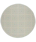 Safavieh Linden  Aqua / Cream LND128 6 ft. 7 in. X 6 ft. 7 in. Round Rug