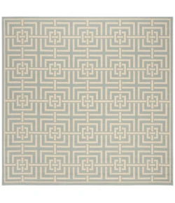 Safavieh Linden  Aqua / Cream LND128 6 ft. 7 in. X 6 ft. 7 in. Square Rug