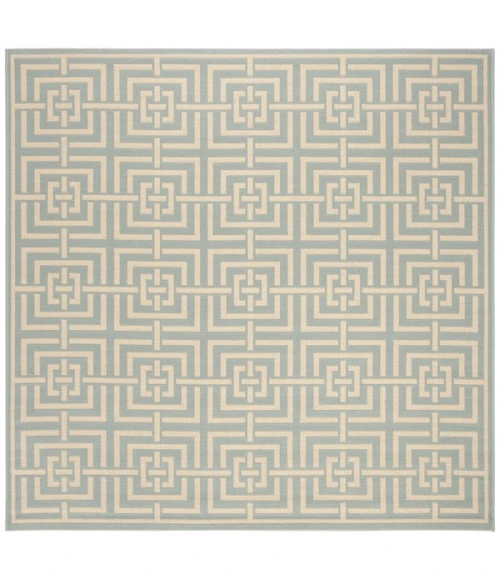 Safavieh Linden  Aqua / Cream LND128 6 ft. 7 in. X 6 ft. 7 in. Square Rug