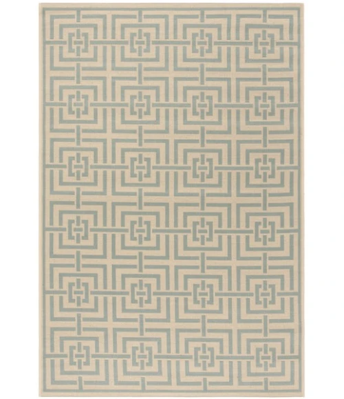 Safavieh Linden  Cream / Aqua LND128 4 ft. X 6 ft. Rectangle Rug