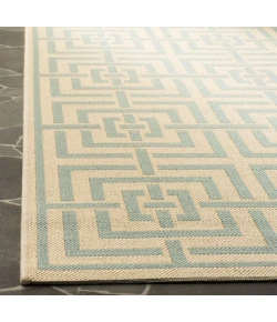 Safavieh Linden  Cream / Aqua LND128 4 ft. X 6 ft. Rectangle Rug