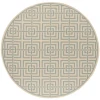 Safavieh Linden  Cream / Aqua LND128 6 ft. 7 in. X 6 ft. 7 in. Round Rug