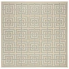 Safavieh Linden  Cream / Aqua LND128 6 ft. 7 in. X 6 ft. 7 in. Square Rug