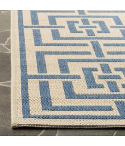 Safavieh Linden  Cream / Blue LND128 6 ft. 7 in. X 6 ft. 7 in. Square Rug