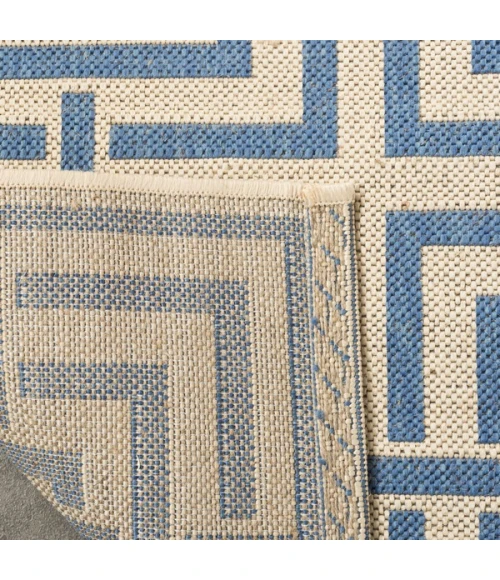 Safavieh Linden  Cream / Blue LND128 6 ft. 7 in. X 6 ft. 7 in. Square Rug