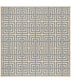 Safavieh Linden  Cream / Blue LND128 6 ft. 7 in. X 6 ft. 7 in. Square Rug