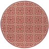 Safavieh Linden  Red / Creme LND128 6 ft. 7 in. X 6 ft. 7 in. Round Rug