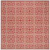 Safavieh Linden  Red / Creme LND128 6 ft. 7 in. X 6 ft. 7 in. Square Rug