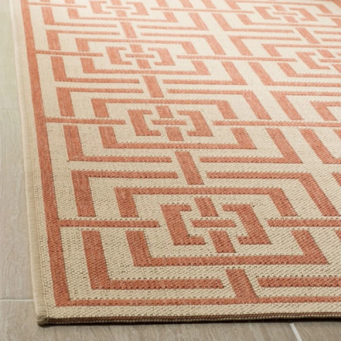 Safavieh Linden  Cream / Rust LND128 5 ft. 3 in. X 7 ft. 6 in. Rectangle Rug