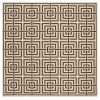 Safavieh Linden  Creme / Brown LND128 6 ft. 7 in. X 6 ft. 7 in. Square Rug