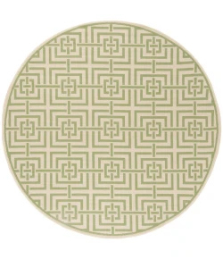 Safavieh Linden  Cream / Olive LND128 6 ft. 7 in. X 6 ft. 7 in. Round Rug