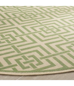 Safavieh Linden  Cream / Olive LND128 6 ft. 7 in. X 6 ft. 7 in. Round Rug