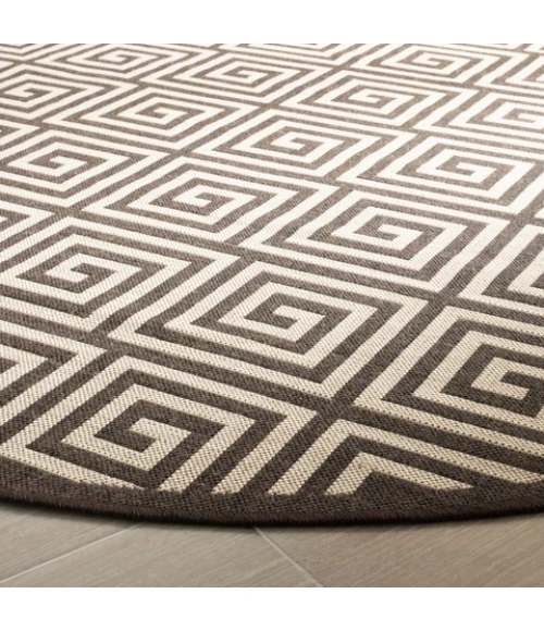 Safavieh Linden  Natural / Brown LND129 6 ft. 7 in. X 6 ft. 7 in. Round Rug