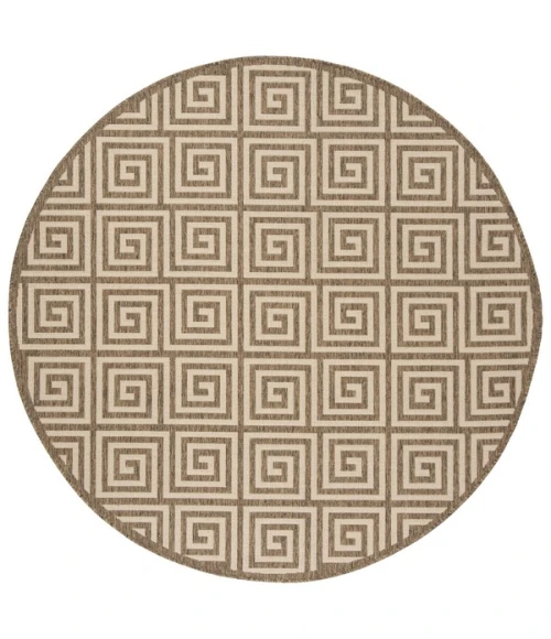 Safavieh Linden  Cream / Beige LND129 6 ft. 7 in. X 6 ft. 7 in. Round Rug